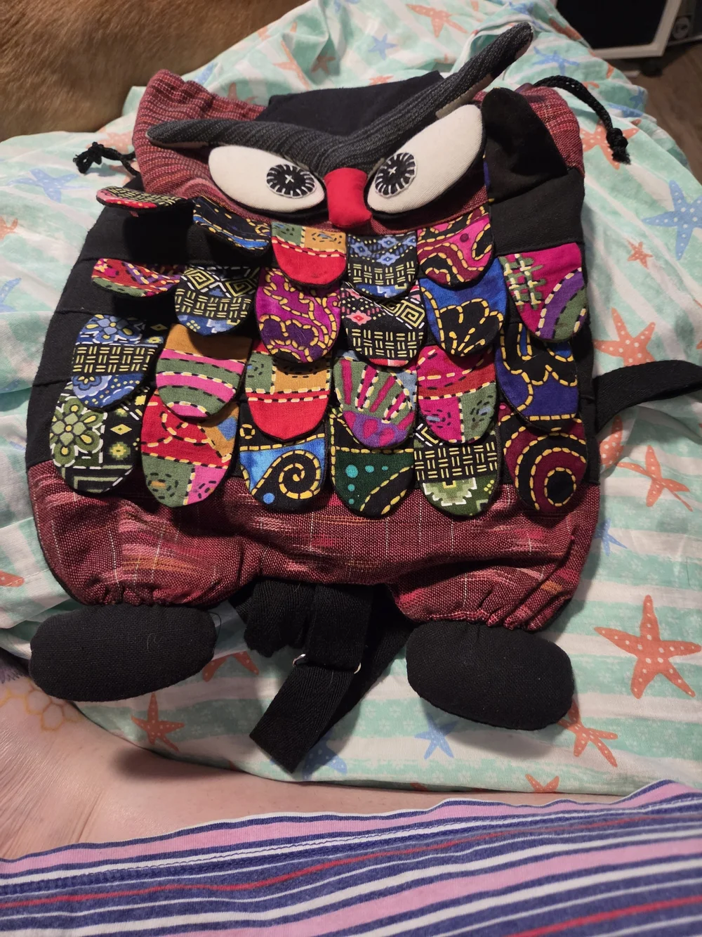 Kids Colorful Owl Patchwork Bottoms - Multicolor